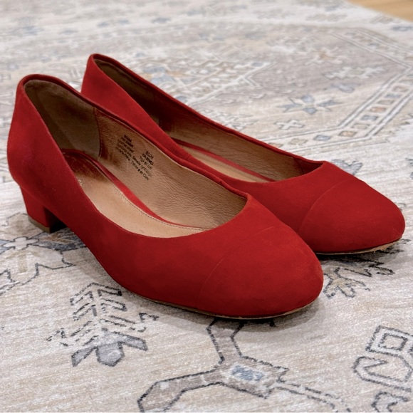 Halogen Women Sz 8.5 M Red Pump Leather Shoes - Picture 2 of 11